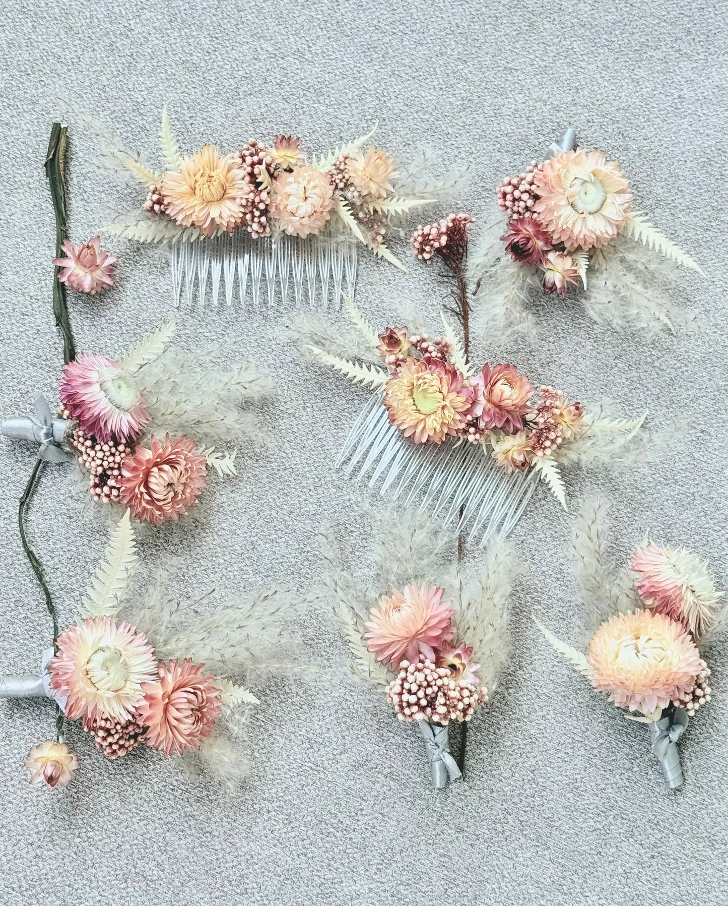 Pink Dried Flowers - Boutonnière