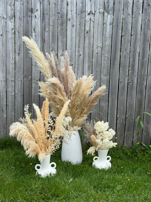 Pampas grass vase set