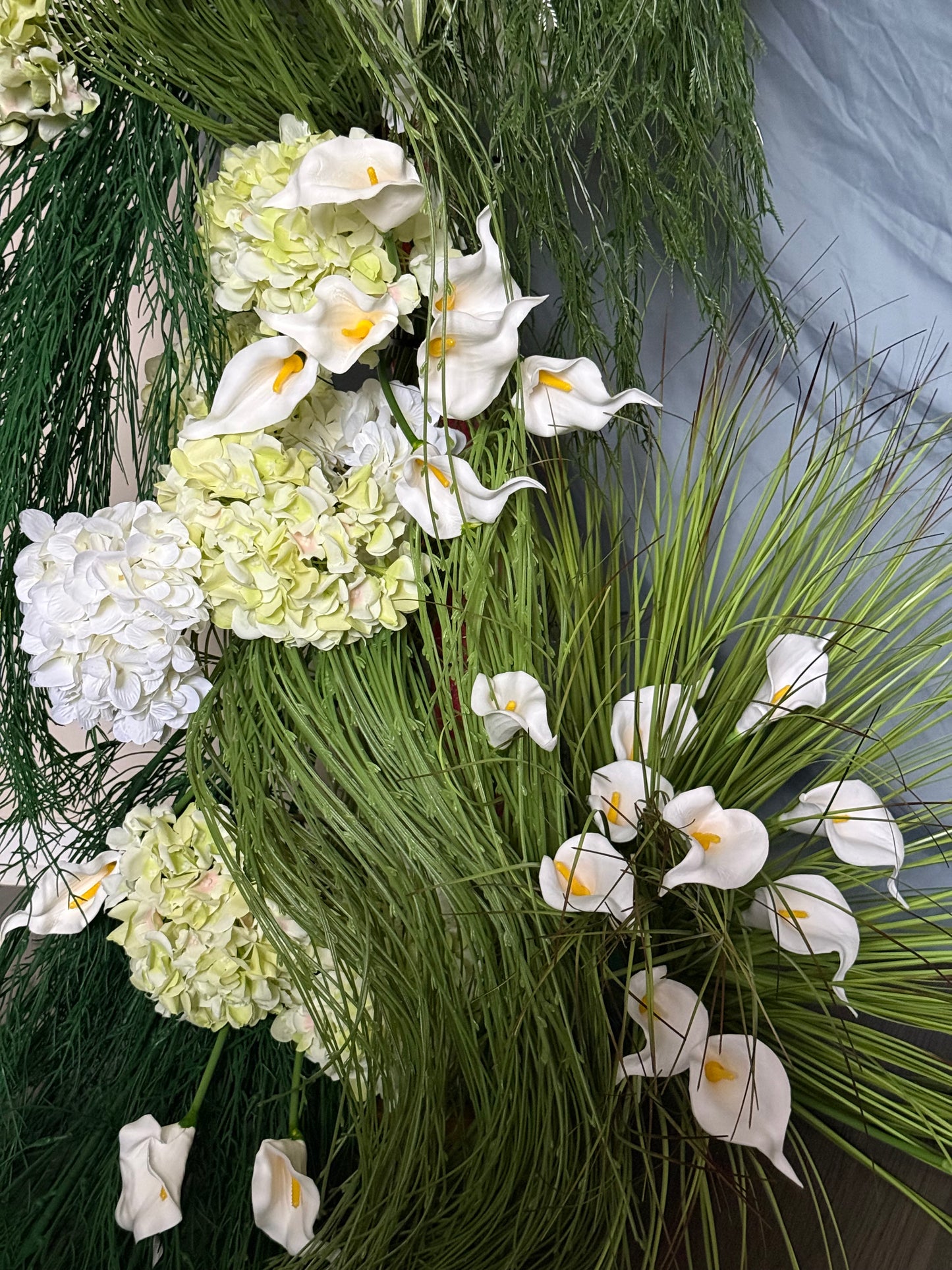 Rental - Sculptural Grass White and Green Wedding