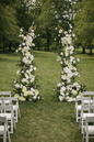 Rental - White and Green Wedding Golden Stand 6’7’’
