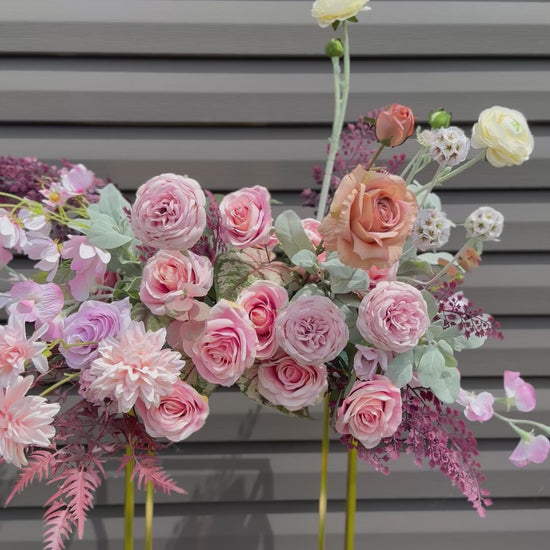 Modern pink floral decor for wedding 