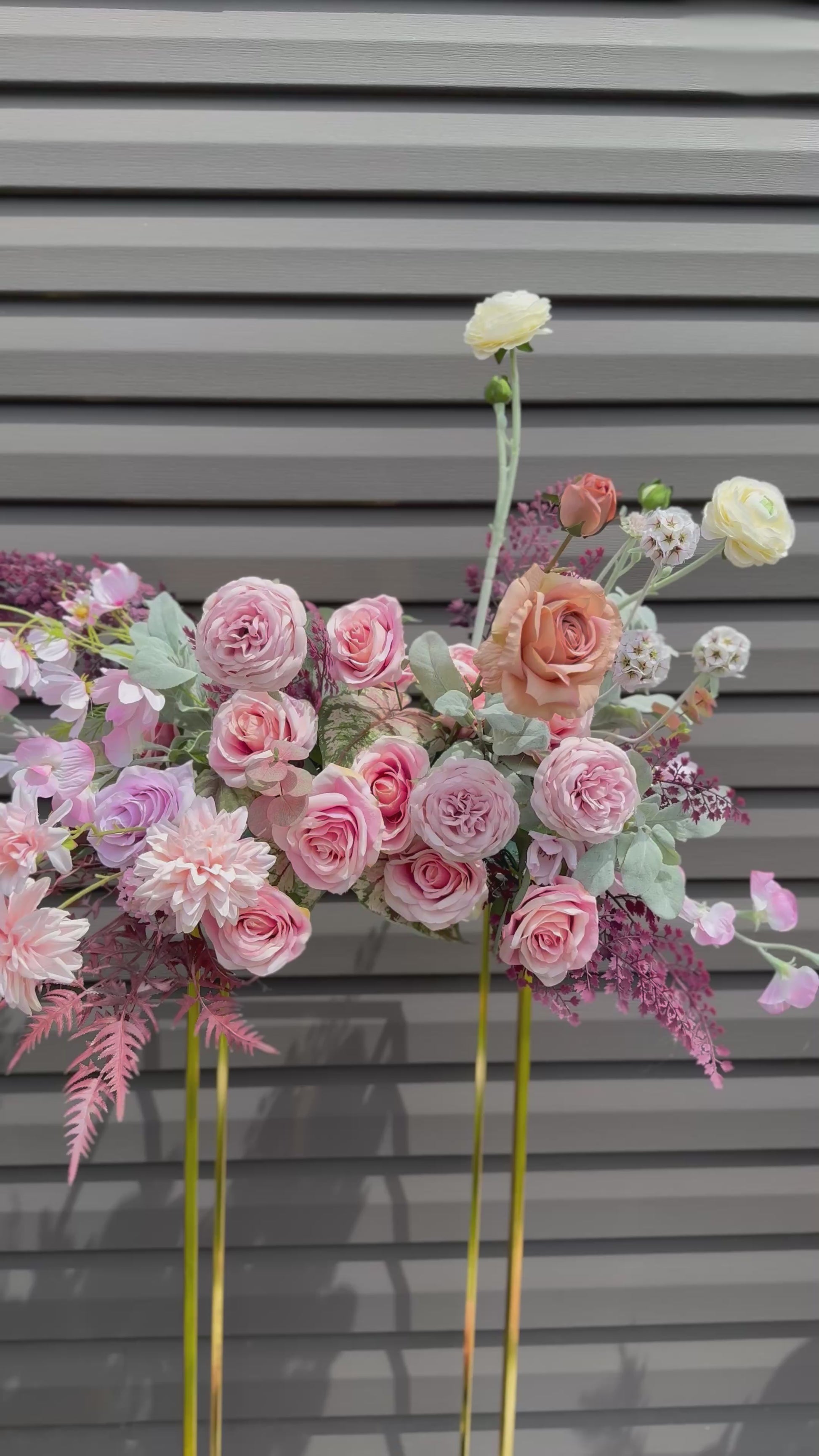 Modern pink floral decor for wedding 